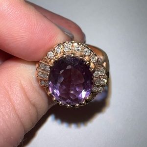 14k gold diamond amethyst ring